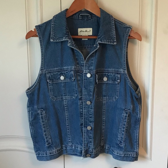 Eddie Bauer Jackets & Blazers - Eddie Bauer Jean Vest, Large EUC